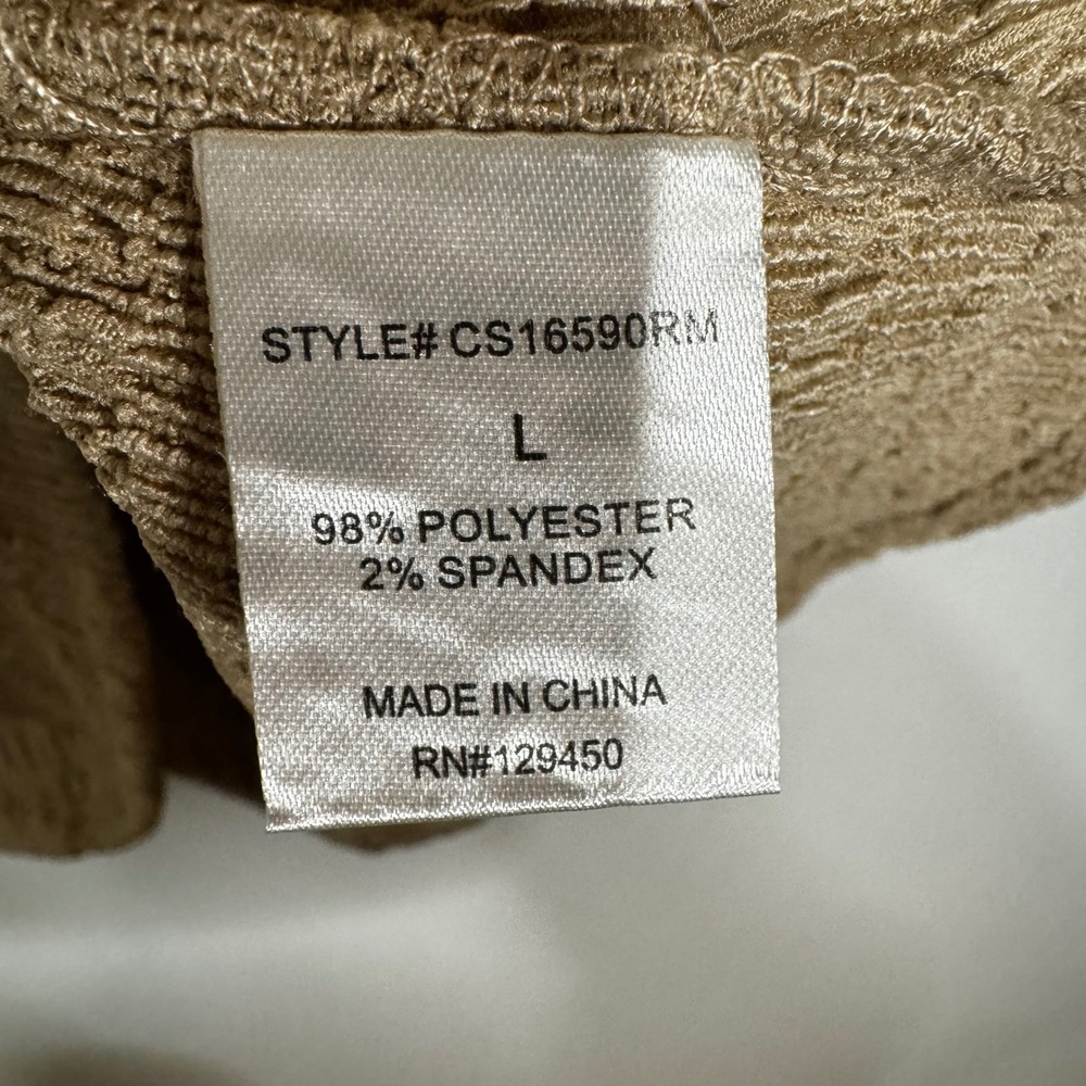 Fred David Tank Top Womens‎ L Tan New Textured Gold Ring Asymmetrical - Picture 7 of 7